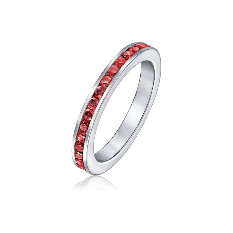 Endless white gold ring with subtle cubic zirconia details
