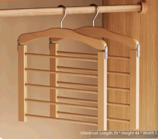 SpaceSaver - Multifunctional Wooden Hangers for Pants and Clothing