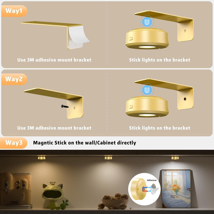 Adjustable Magnetic Picture Light | LED Touch & Remote Control, RGB/White, USB