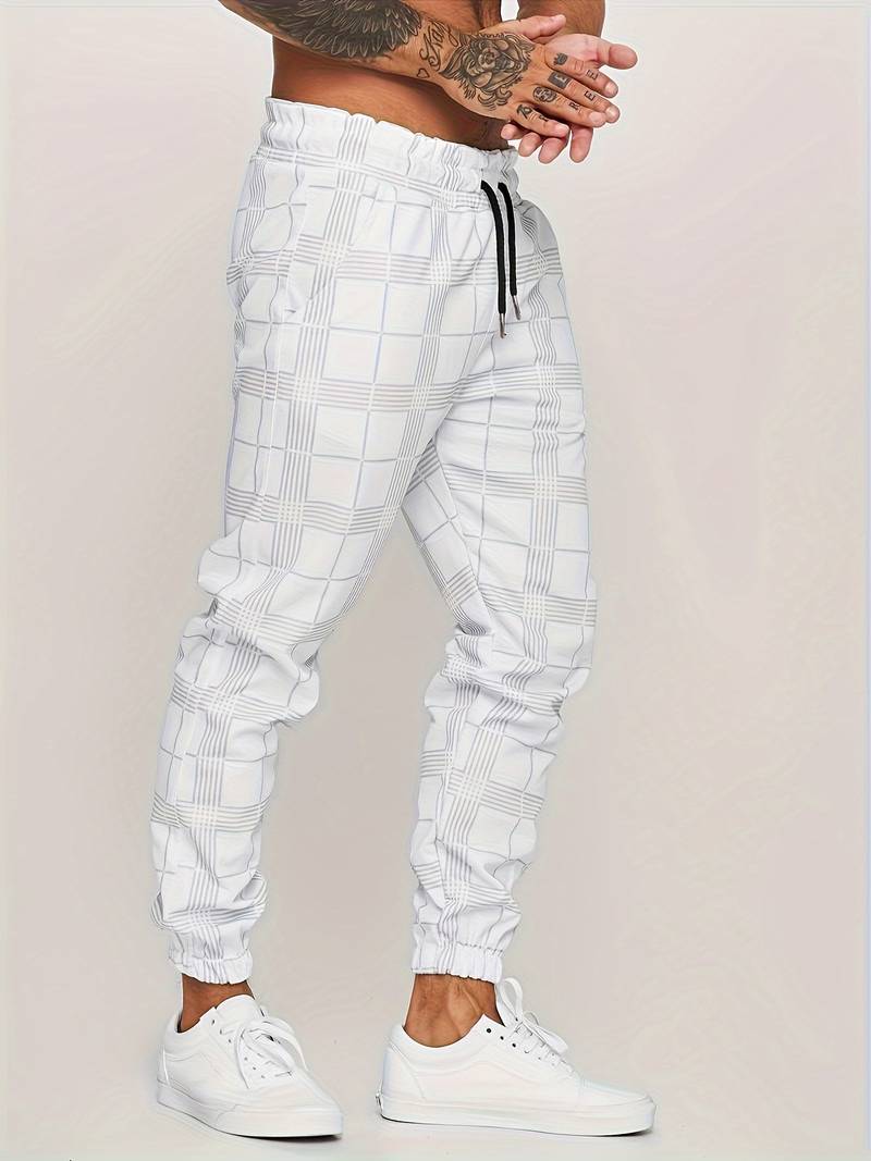 UrbanFit – Checkered Slim Fit Joggers for Men