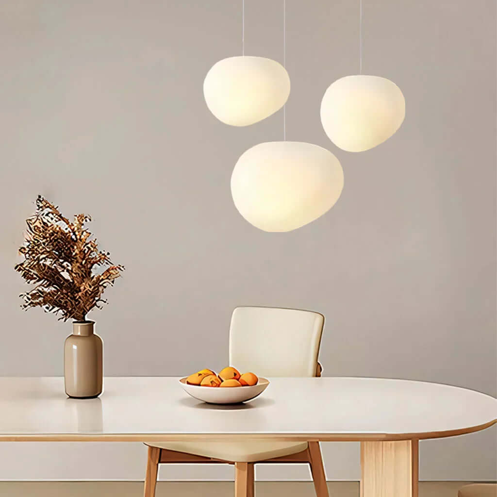 White Stone Pendant Lamp - Modern and Minimalist