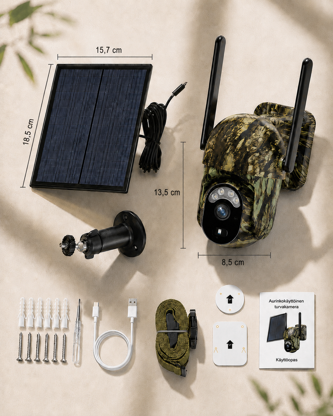Solar-Powered Wireless Security Camera with 4G LTE or Wi-Fi, 2K, PTZ, Night Vision
