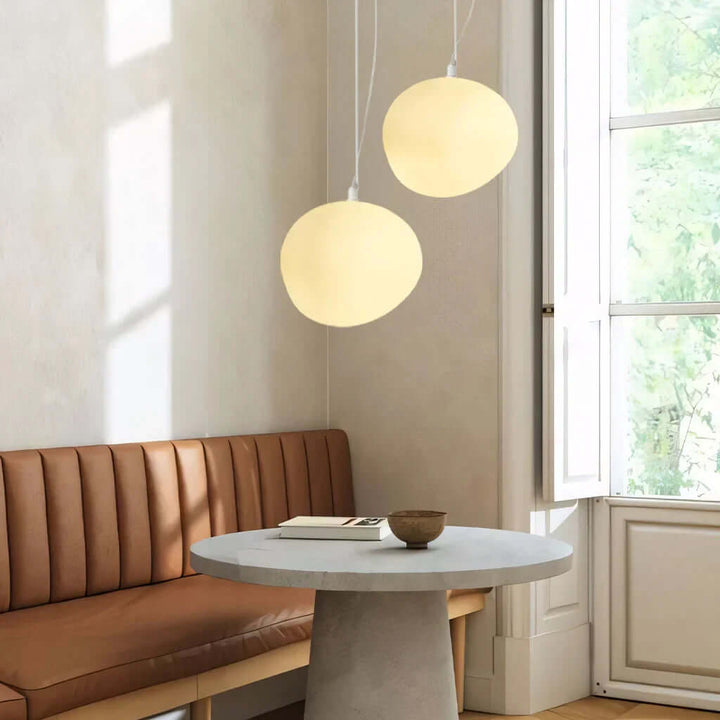 White Stone Pendant Lamp - Modern and Minimalist