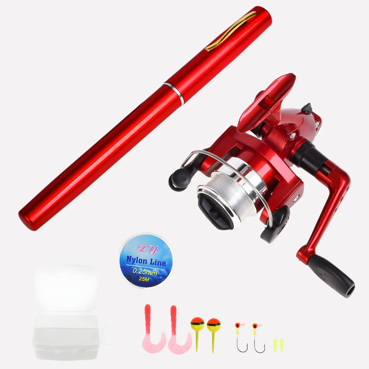 Mini Fishing Rod + Reel, Portable Mini Telescopic Pocket Pen