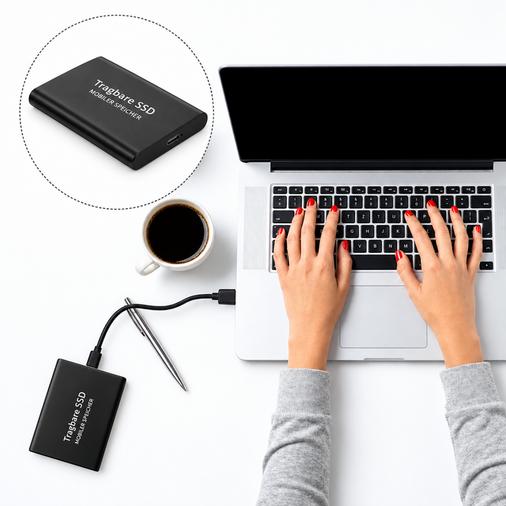 Portable 30 TB SSD with Rugged Casing