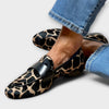 Leopard-Print Loafers with Contrast Trim | Structured Slip-On Shoe