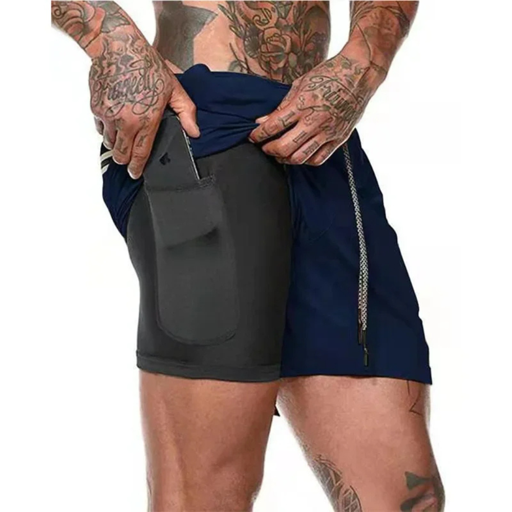 2-in-1 Men's Sport Shorts – Engineered for Performance and Comfort