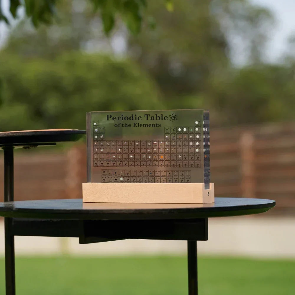 Illuminated Periodic Table with Real Elements - Elementa