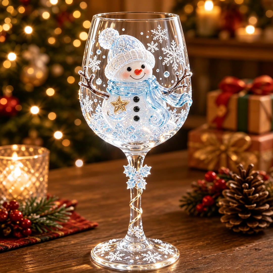 3D Christmas Wine Glasses – Festive Sipping with Yuletide Charm