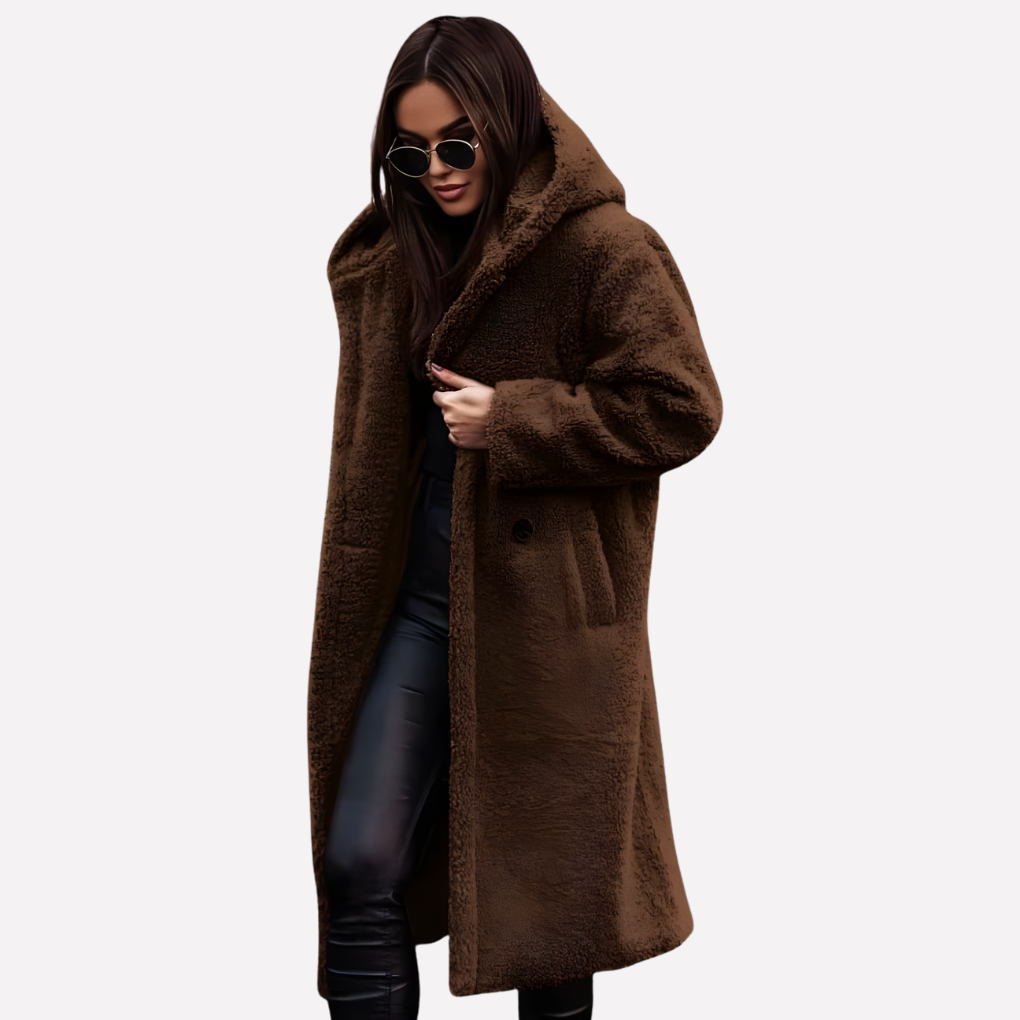 Women’s Hooded Coat with Button Closure