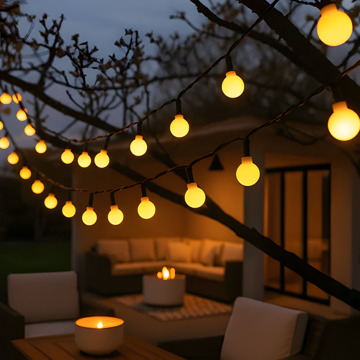 Solar‑Powered Outdoor String Lights