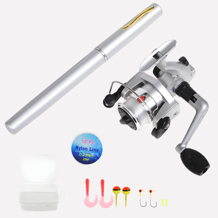 Mini Fishing Rod + Reel, Portable Mini Telescopic Pocket Pen