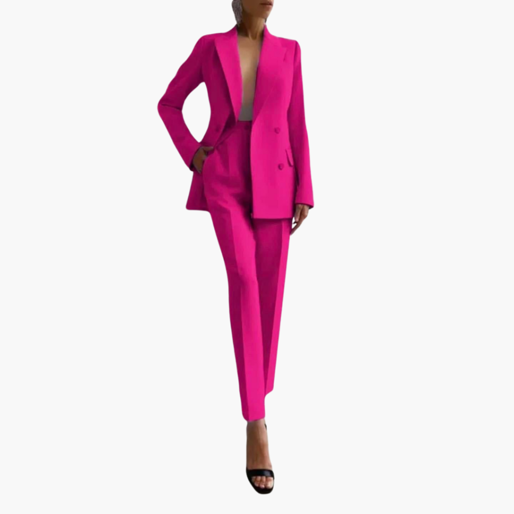 Women’s Suit Set with Blazer and Straight Trousers