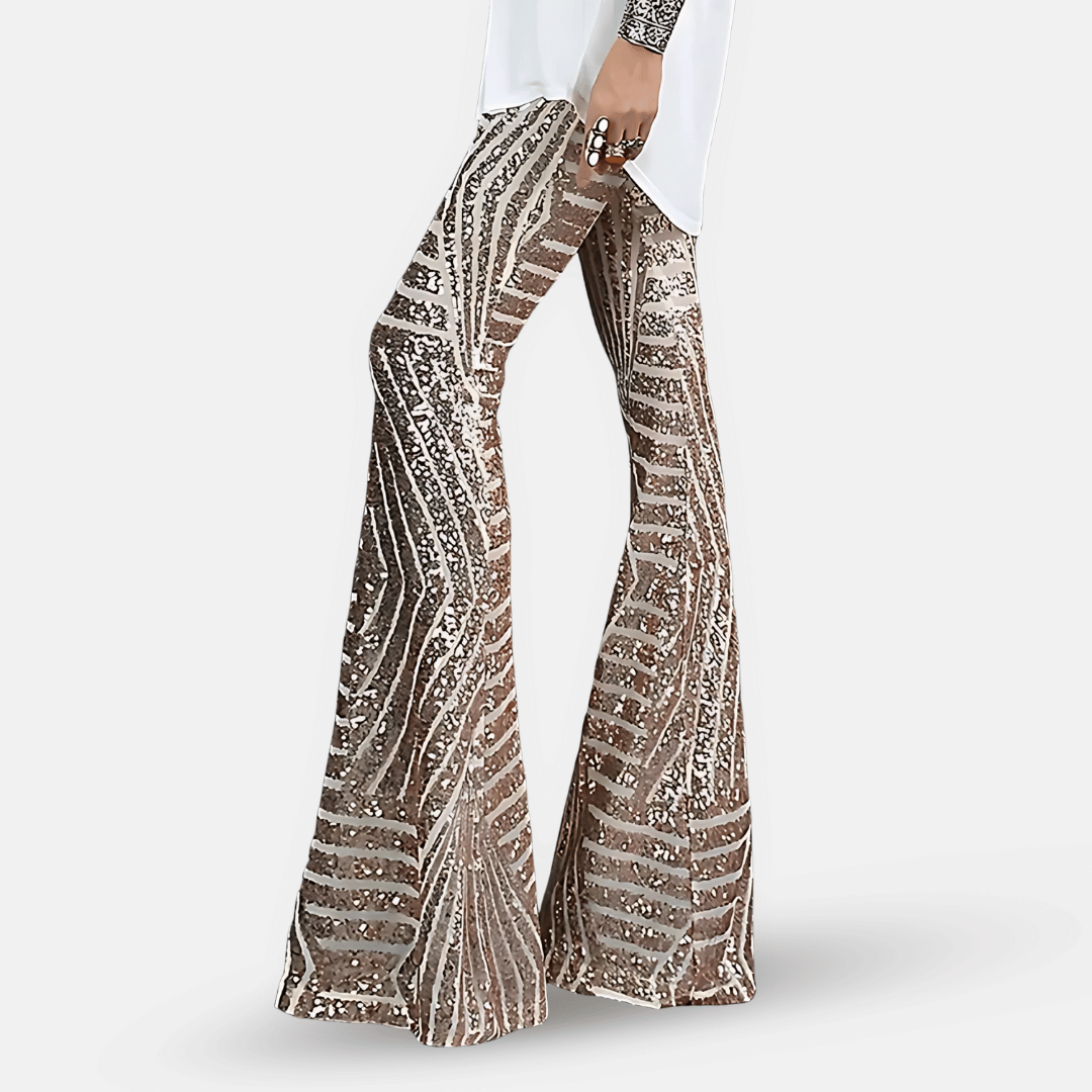 Women’s Sequin High Waist Flare Pants