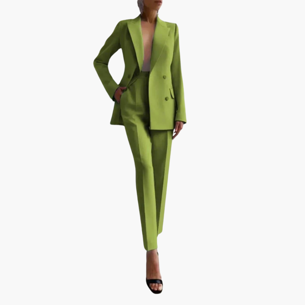 Women’s Suit Set with Blazer and Straight Trousers