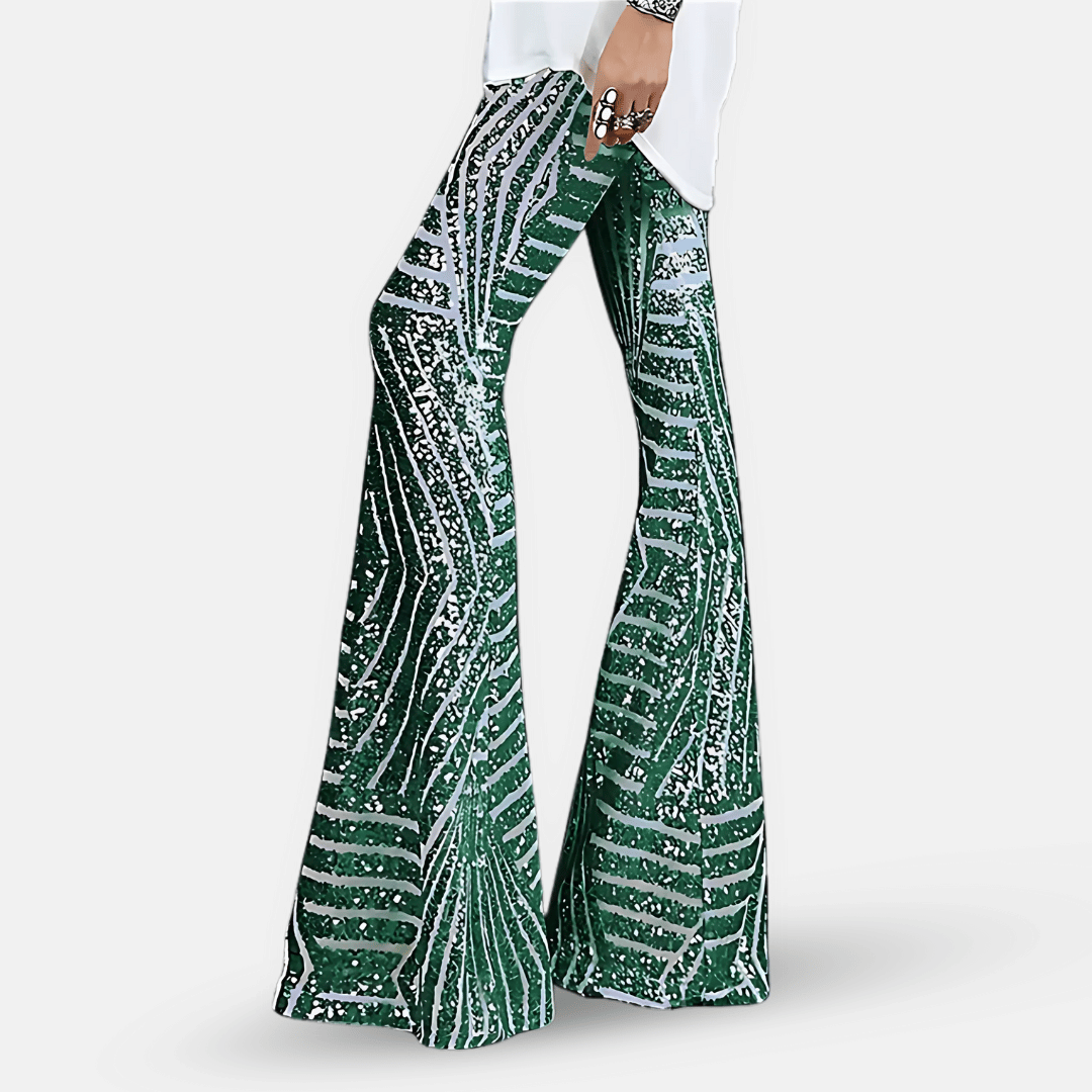 Women’s Sequin High Waist Flare Pants