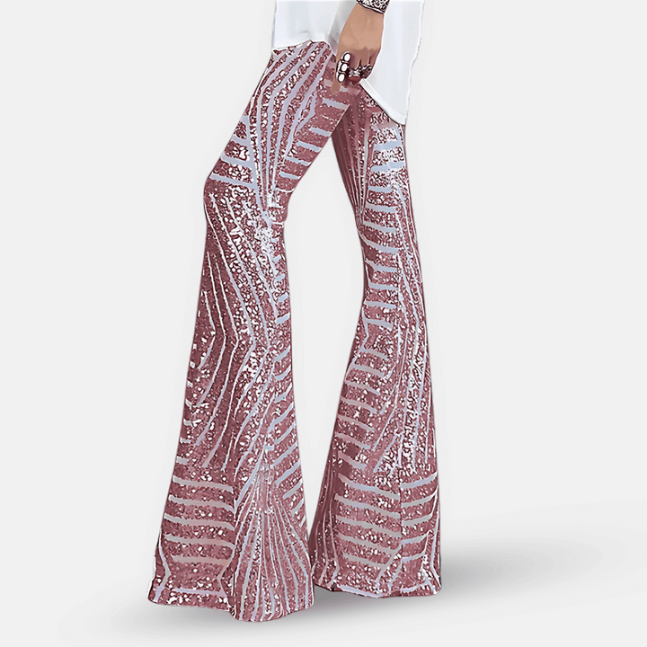 Women’s Sequin High Waist Flare Pants