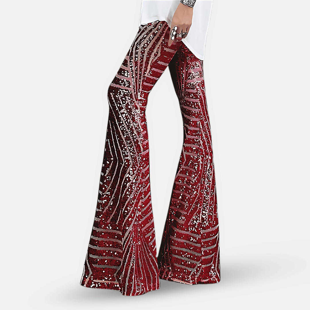 Women’s Sequin High Waist Flare Pants