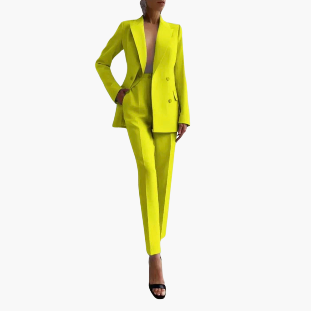 Women’s Suit Set with Blazer and Straight Trousers