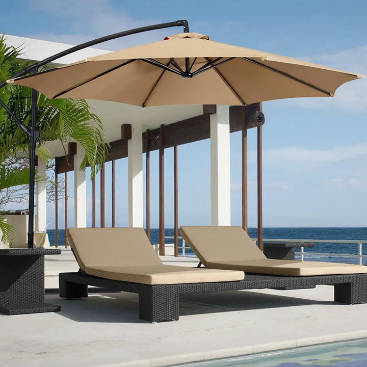 Modern Outdoor Sun Shade Parasol with Easy Crank Opening System