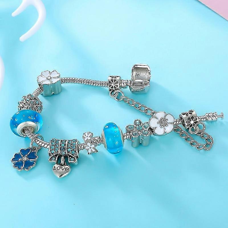 Sterling Silver 925 Bracelet with Flower-Shaped Charm | Elegant Jewelry Gift for Women