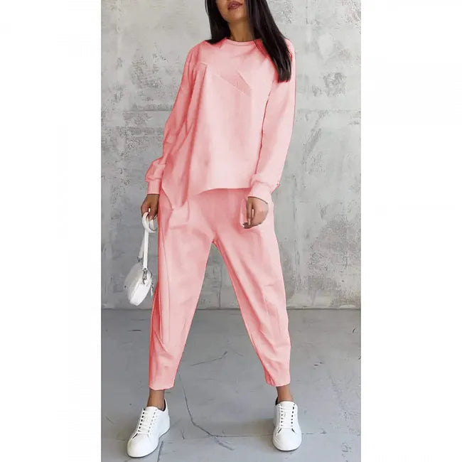 Two-piece set: casual long-sleeved sweatshirt and joggers