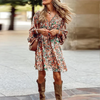 Lydia | Women's Boho Printed Long Sleeve Mini Dress