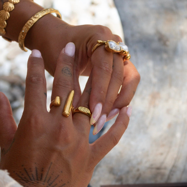Axis – Adjustable Sculptural Gold Ring
