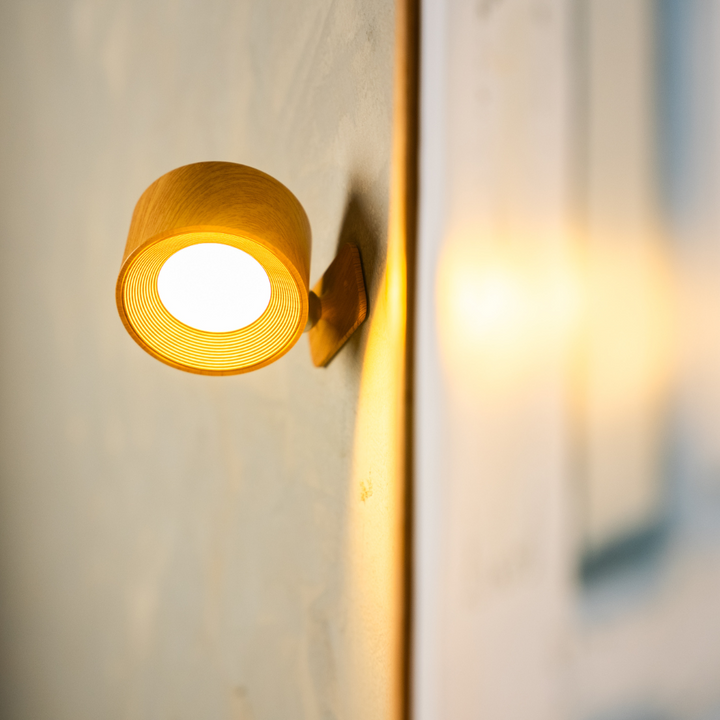 Cordless LED Wall Light with 360° Rotating Head, Touch Dimmer, 3 Colors