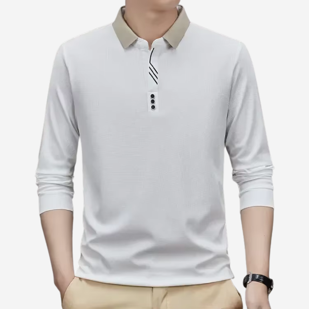 Casual Long-Sleeve Polo for Men