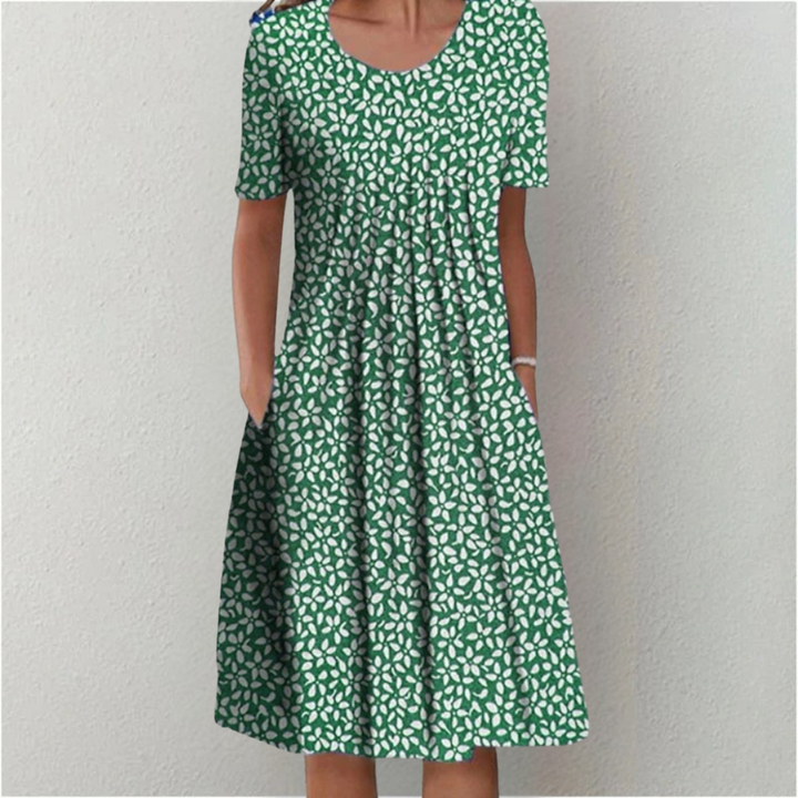 Floral A-Line Midi Dress for Women