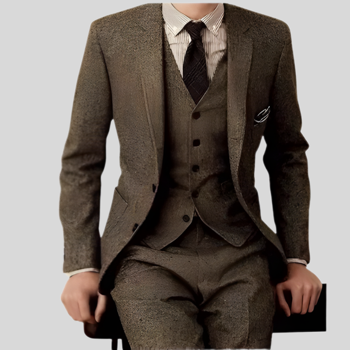 Men’s Three‑Piece Suit Slim-Fit Trousers