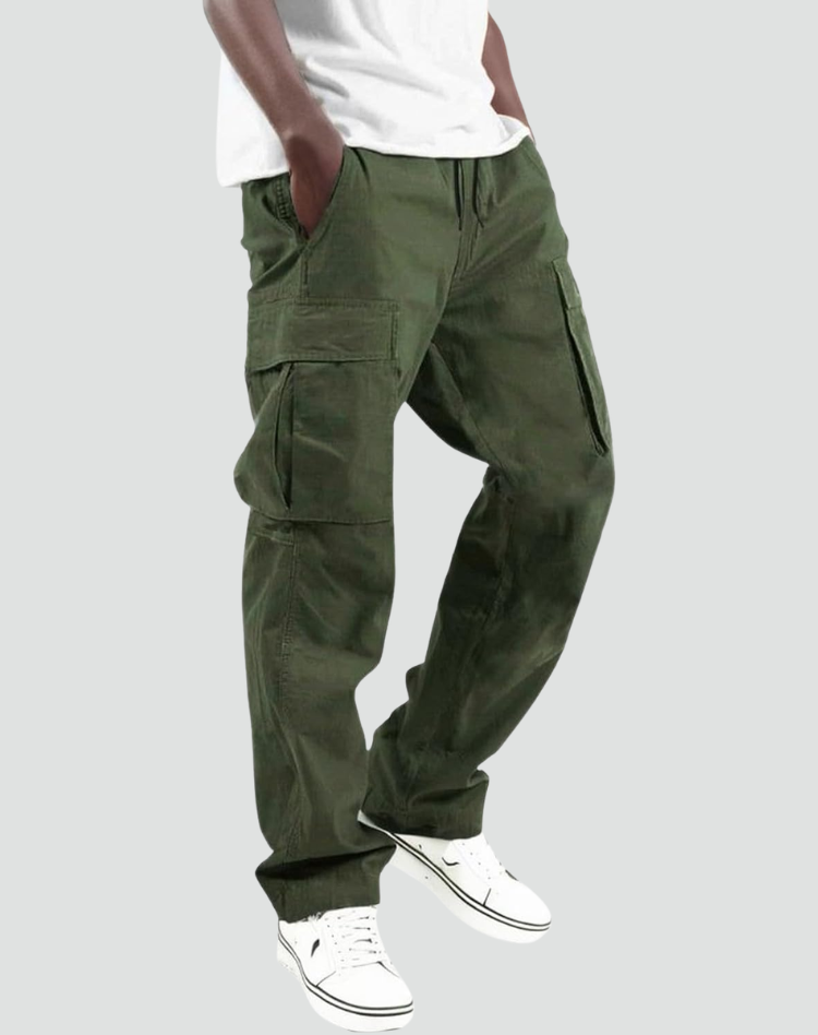 Men's Multi-Pocket Pants with Adjustable Waist