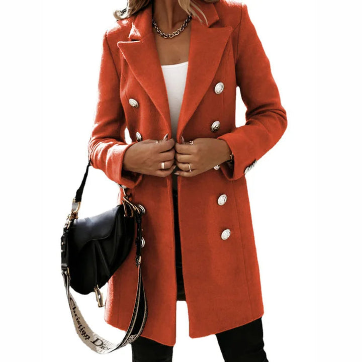 Elegant Long Wool Coat for Women