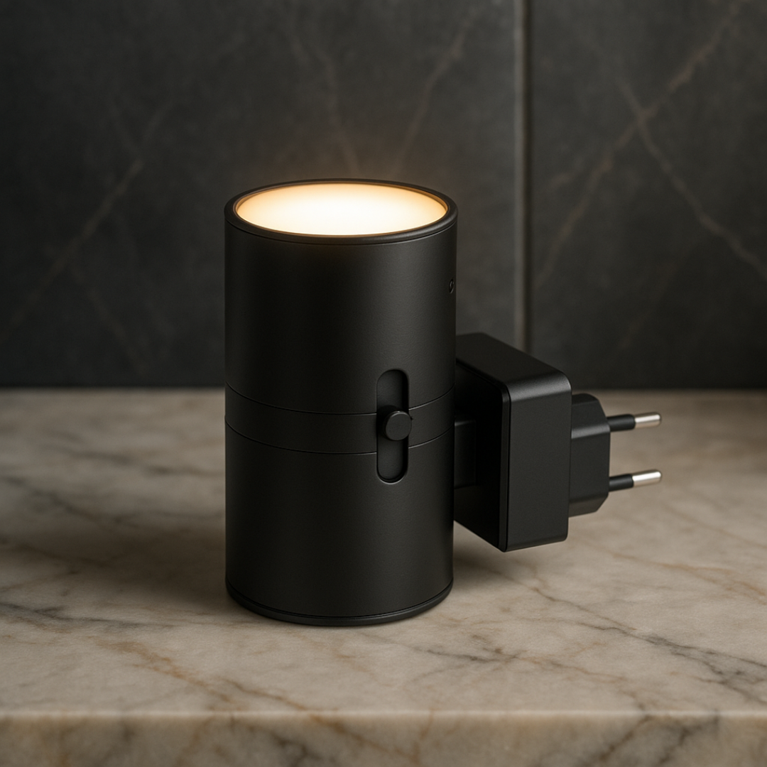 Luxurious Plug-In Night Light with Dusk-to-Dawn Sensor, Dimmable Warm LED