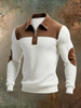 Luxurious Men's Sweater with Suede-Look Details