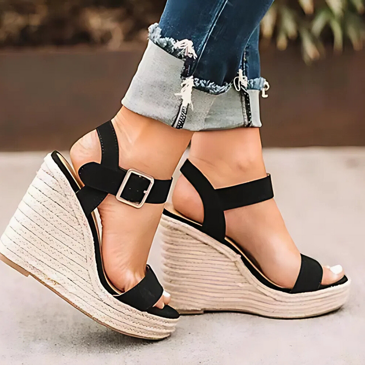 Women's Casual T Strap Wedge Sandals