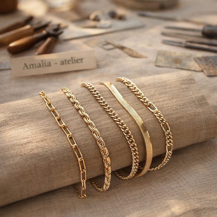 Elise Gold Bracelet Set – Timeless & Elegant