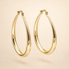 Stylish Gold Hoop Earrings with Smooth Finish
