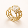 Thin Gold-Colored Ring with Pearl Accent