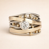 Elegant gold ring with vintage cubic zirconia inlay