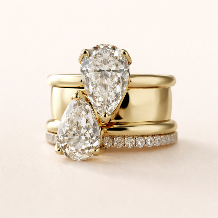 Vintage double cubic zirconia ring