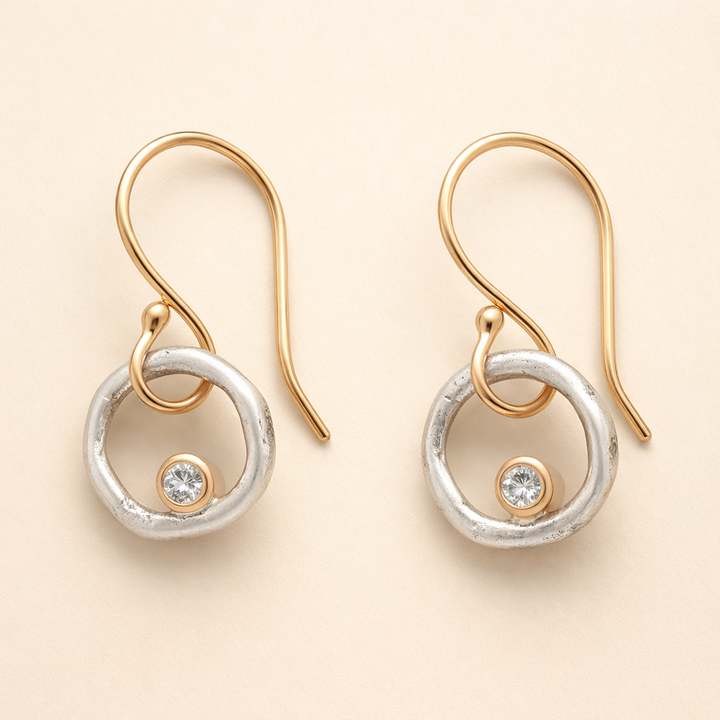 Retro gold and silver earrings