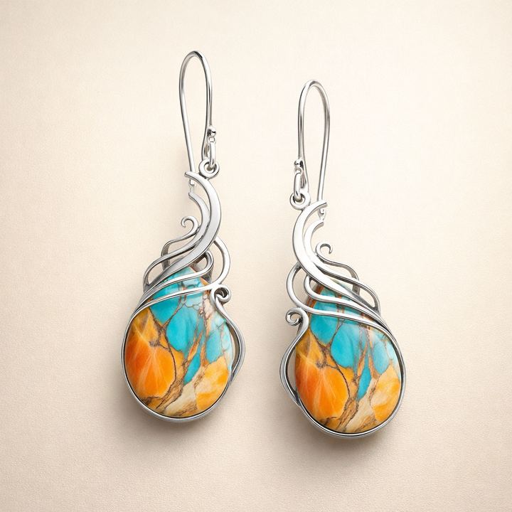 Elegant drop earrings with gemstones