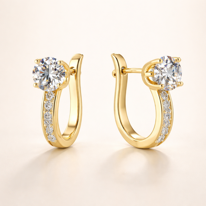 Gold moissanite earrings