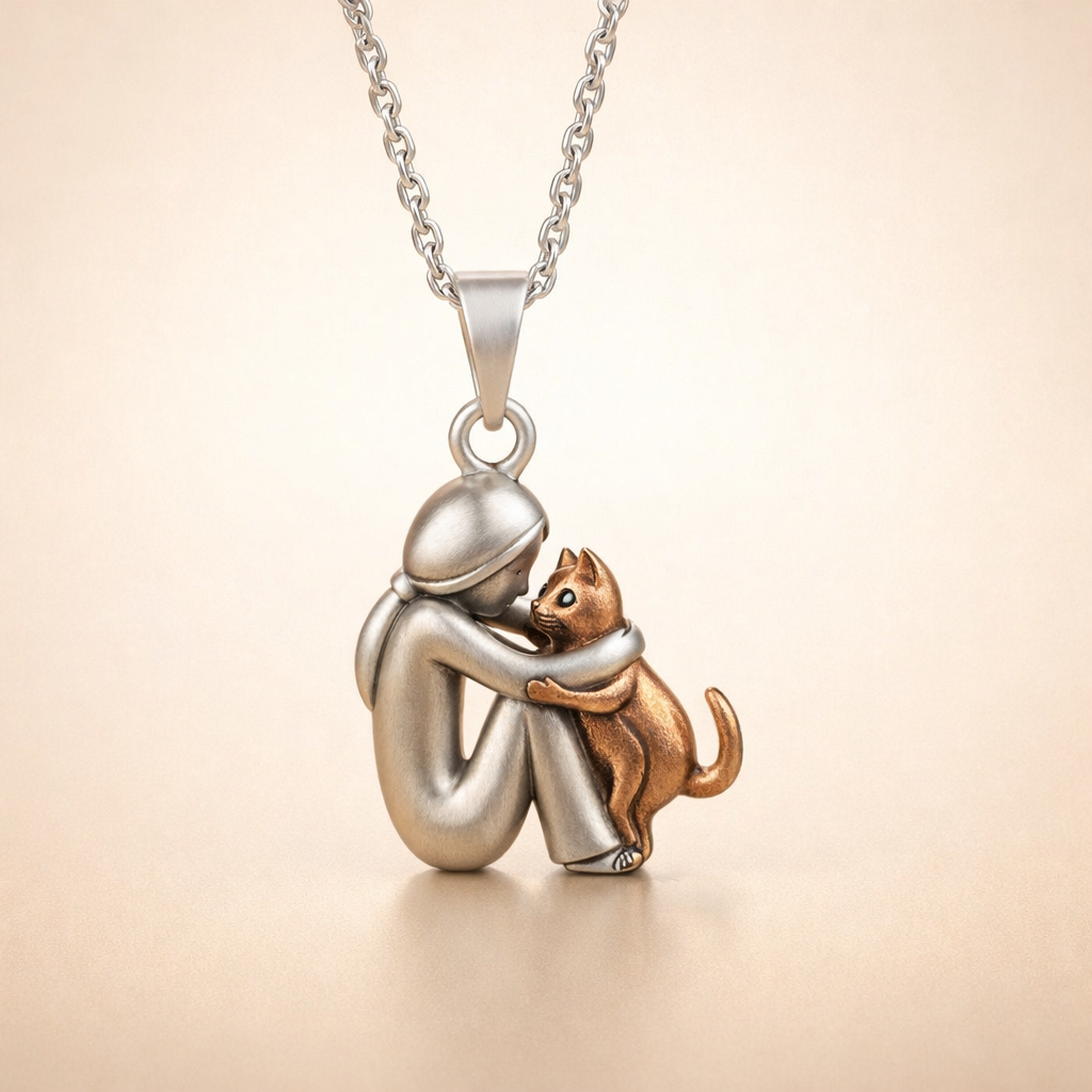 Soft gold necklace with a delicate flower