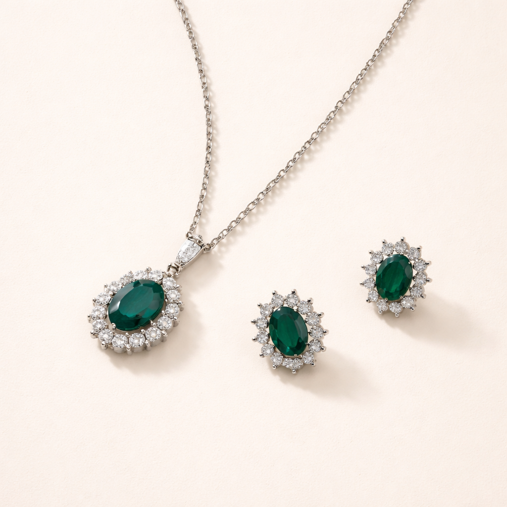 Elegant White Gold Jewelry Set with Refined Details