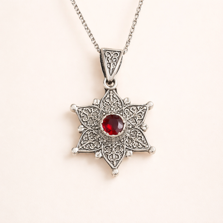 Elegant white gold necklace with subtle dangling stones
