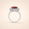 Elegant white gold ring with ruby accent