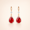 Elegant pink gold earrings with drop-shaped cubic zirconia